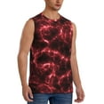 thumbnail image 2 of Haiem Men's Red Line Print Tank Tops Summer Sleeveless Cut Off Workout T-Shirts Fitness Vest Athletic Undershirts-X-Large, 2 of 8