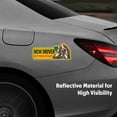 thumbnail image 6 of WIRESTER Caution New Driver Removable and Reusable Car Magnet Sticker Sign Reflective Vehicle Safety Sign for Student Drivers, 9.3 x 3.8" - New Driver Basset Hound Dog, 6 of 7