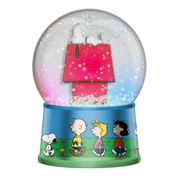 Peanuts Group Walk Outside 6-Inch Light-Up Snow Globe