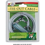 Pet Select Vinyl-Coated Steel Cable Dog Tie Out, Heavy Weight: 15', 20', or 30'