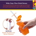 thumbnail image 3 of Special Supplies Honey Bear Straw Cup for Babies — Spill-Proof Juice Bottle, 3 Flexible Reusable Straws — Special Needs Assistive Cup, Pack of 1 Bottle, 3 of 11