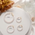 thumbnail image 6 of VEEDOFA Pearl Hoop Earrings for Women, 14K Gold Plated 925 Sterling Silver, 5mm Thick, 20/30mm, 6 of 7