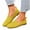 Yellow, variant on Women's Casual Slip-On Loafers Breathable Knit Flats Square Toe Walking Shoes Summer Beach Sandals