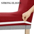 thumbnail image 4 of ZOPZO Stretch Knitted Chair Covers for Dining Room, Dark Red, 2 Pcs, Embossed Tree Bark Pattern Slipcovers Protector, 4 of 7