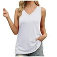 thumbnail image 2 of Vmvidoty Summer Womens Tank Tops Sleeveless Shirts for Women Casual Side Slit Tunic Tops White S, 2 of 7