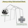 thumbnail image 3 of 6x8x7 FT Outdoor Portable Storage Shed Tent with Roll-up Zipper Door and Window Portable Carport with Waterproof Tarp Galvanized Steel for Motorcycle, Generator, Bike Storage (White), 3 of 8