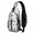 White Christmas Reindeer and Tree Pattern, variant on White Christmas Nutcracker Pattern Sling Backpack, Travel Shoulder Pack with Earphone Port, Breathable Padded Back Gift Ideas for Holiday Birthday Gifts