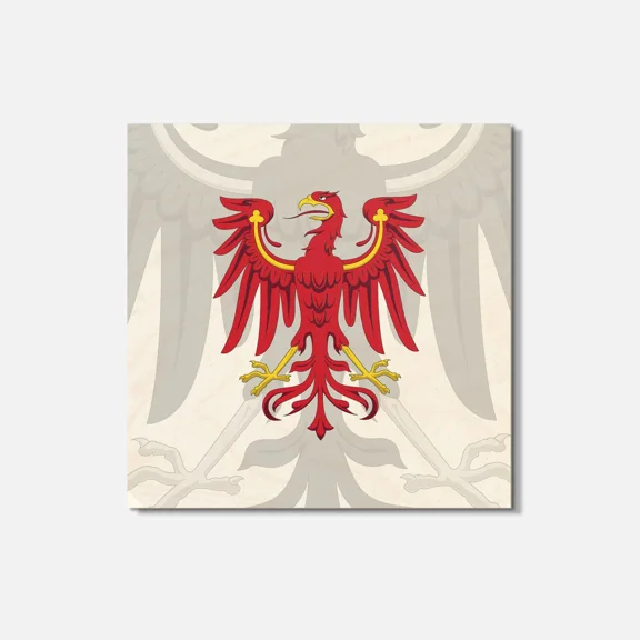 Brandenburg State Coat Of Arms Germany 4'' X 4'' Square Wooden Coaster