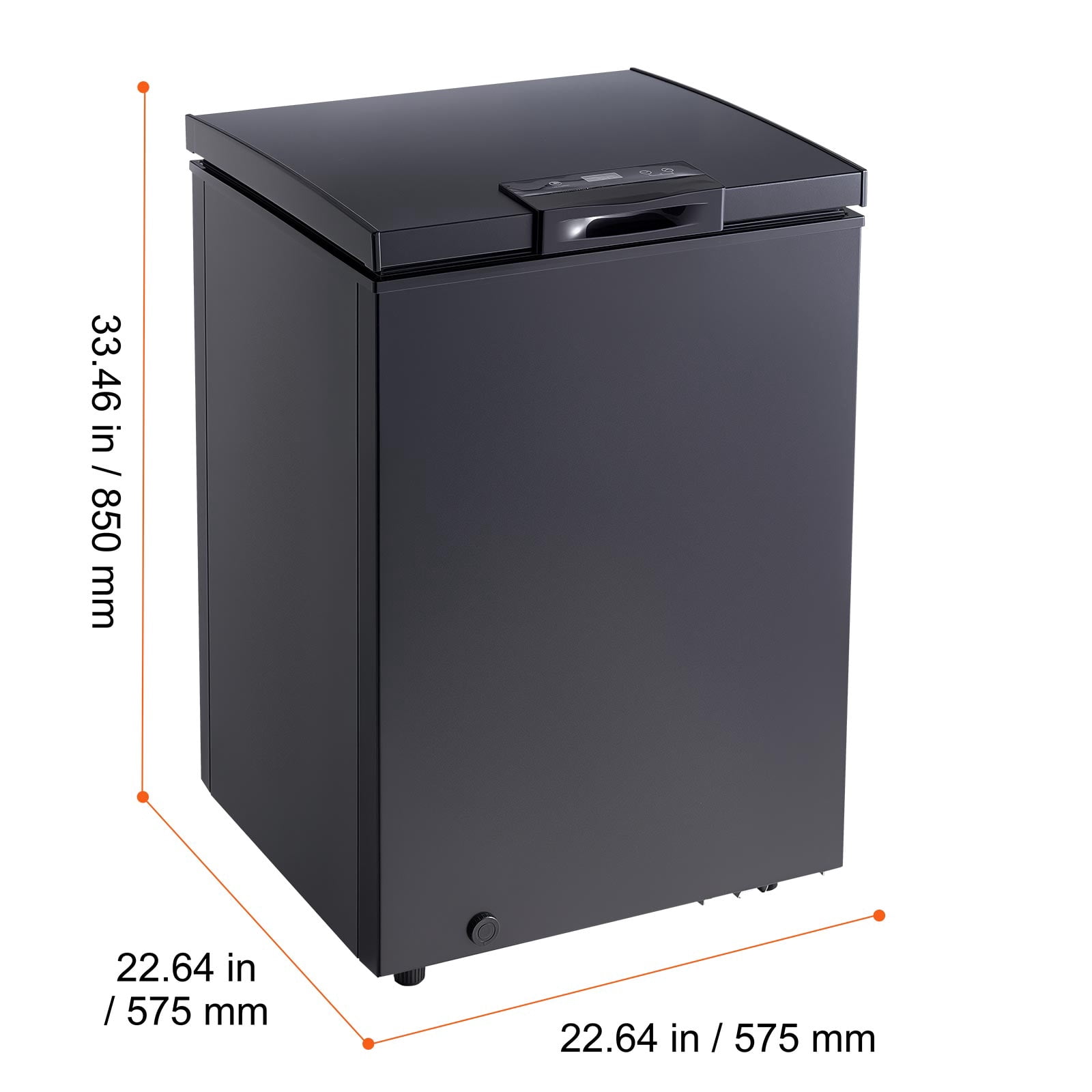 VEVOR Chest Freezer, 3.3 Cu.ft Compact Deep Freezer, Free Standing Top Open Door Chest Freezers with 2 Removable Baskets & Adjustable Thermostat - Energy Saving, Low Noise & Garage Ready, Black
