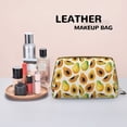 thumbnail image 4 of Tropical Papaya Makeup Bag, Large Capacity Travel Cosmetic Bag for Women Girls- Travel Toiletry Bag Leather Portable Waterproof Makeup Case Organizer with Handle, 4 of 4