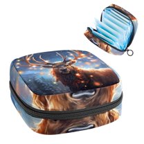 Elk Sanitary Napkin Storage Bag Makeup Pouch for Purse, Small Sanitary Napkin Disposal Bags, in Velvet, Sponge, Oxford Fabric, 4.7x6.6x6.6 in