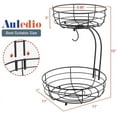 thumbnail image 5 of Auledio 2 Tier Metal Wire Fruit Basket Bowls with Banana Tree, Detachable Fruit Organizerfor Countertop, Black, 5 of 7