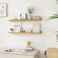 thumbnail image 2 of Floating Shelves Wall Shelves Set of Wood Storage Shelves with Ledge Wall Mounted Floating Shelf for Living Room Kitchen Bedroom Books Photo Frames Decor Walnut, 2 of 8