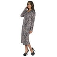 thumbnail image 3 of Bimba Printed Long Bodycon Dress With Pockets For Women Full Sleeves Dress Midi Dress, 3 of 7