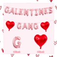 thumbnail image 2 of Balloons Woduntes, banda de galentinas de oro rosa con corazón rojo, 40 cm, 2 of 7