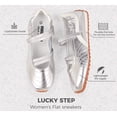 thumbnail image 5 of LUCKY STEP Ballet Flats Mary Jane Fashion Sneakers Elastic Strap Dressy Casual Shoes,Silver,Womens, 5 of 10