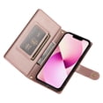 thumbnail image 3 of Allytechgroup Wallet Case for Apple iPhone 13, 9 Cards Holder + Zipper Pocket + Hand Wrist Shockproof Stand Flip Cover RFID Blocking Phone Case for Women Men, Pink, 3 of 7