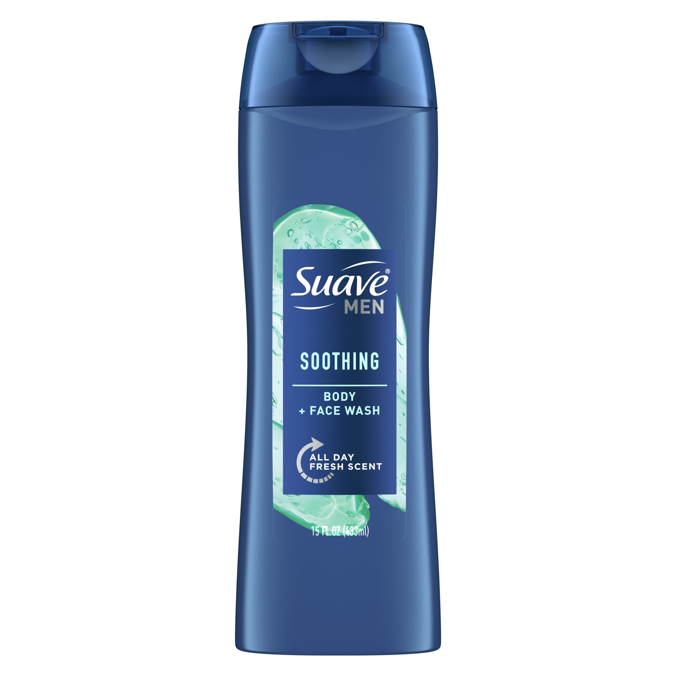 Suave Men Liquid Face & Body Wash Sage & Eucalyptus All Day Fresh Scent, 15 oz