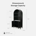thumbnail image 6 of EYYTHUNG 71" Tall Arched Cabinet Modern Farmhouse 5-Tier Arched Bookcase Storage Display Cabinet with Faux Marble Top, Black, 6 of 6