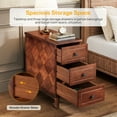 thumbnail image 2 of Fnova Side Tables with 3 Drawers, No Assembly Required, Narrow End Tables for Living Room, Nightstand Bedside Table for Bedroom, Walnut, 2 of 11