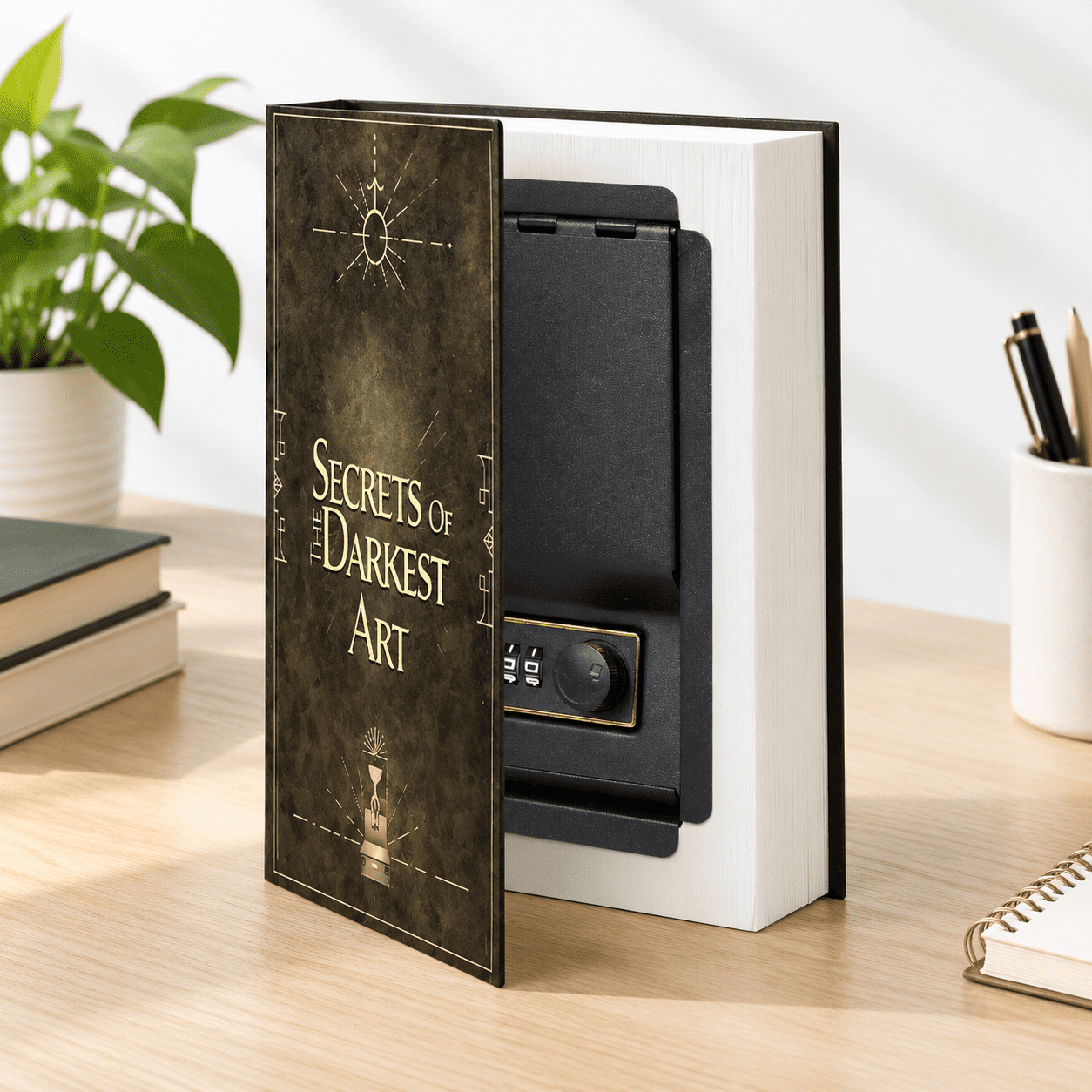 Large Combination Lock Book Safe Disguised Hollow Diversion Safe for Storing Small Valuables