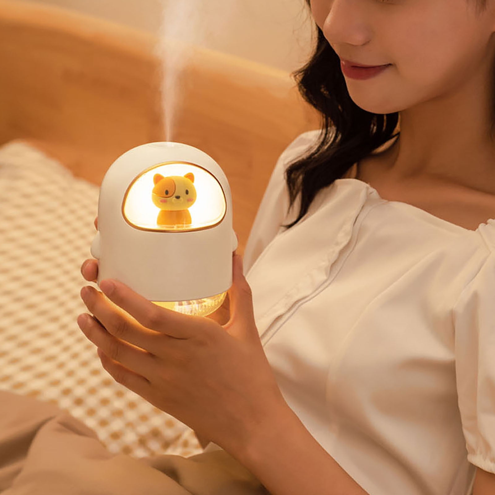 Humidifier Large Room,Cartoon Space Cat Humidifier (White),for Large Room,Plants,Nursery,Office BPA FREE