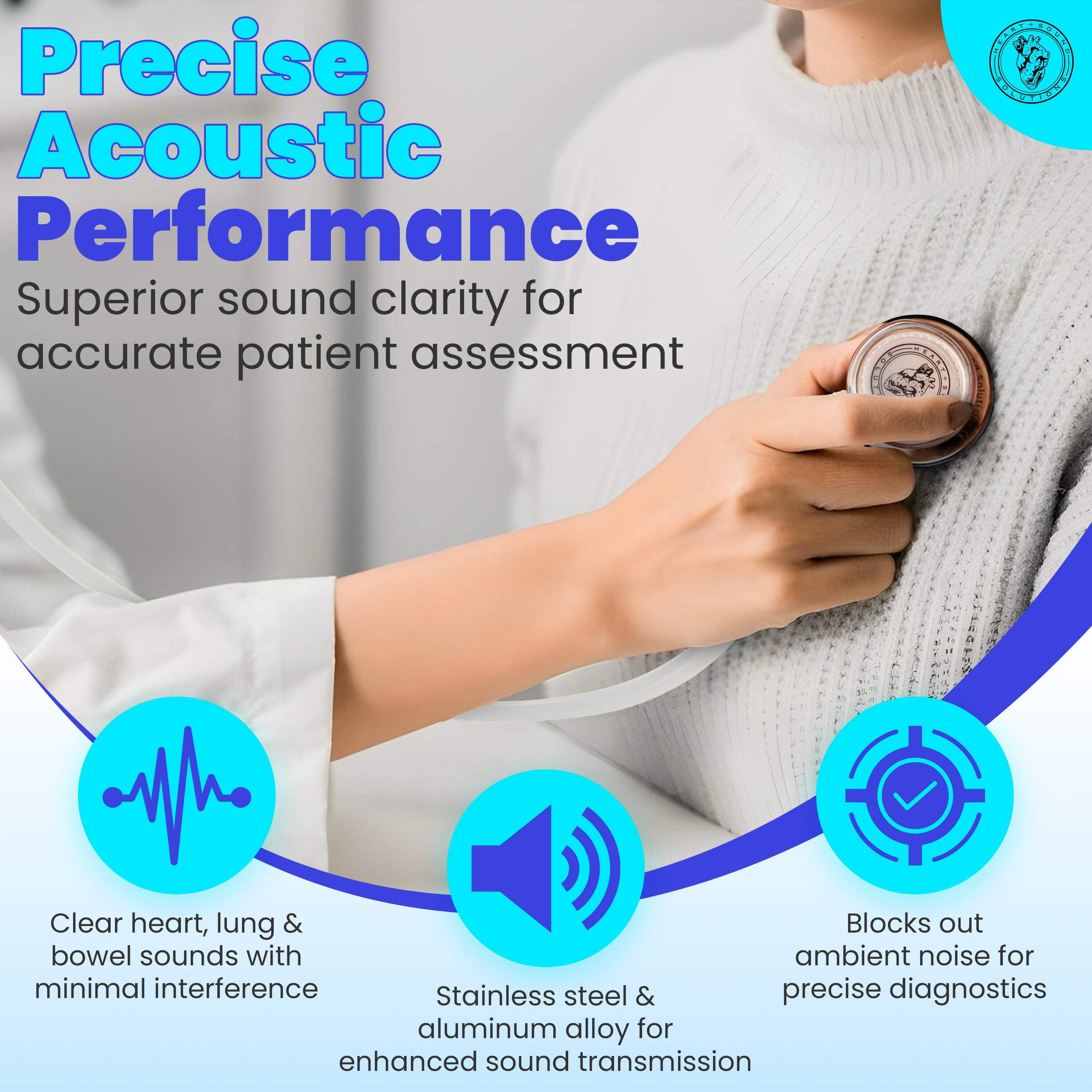 Heart Sound Solutions Signature Series Stethoscope for Healthcare Professionals and Students