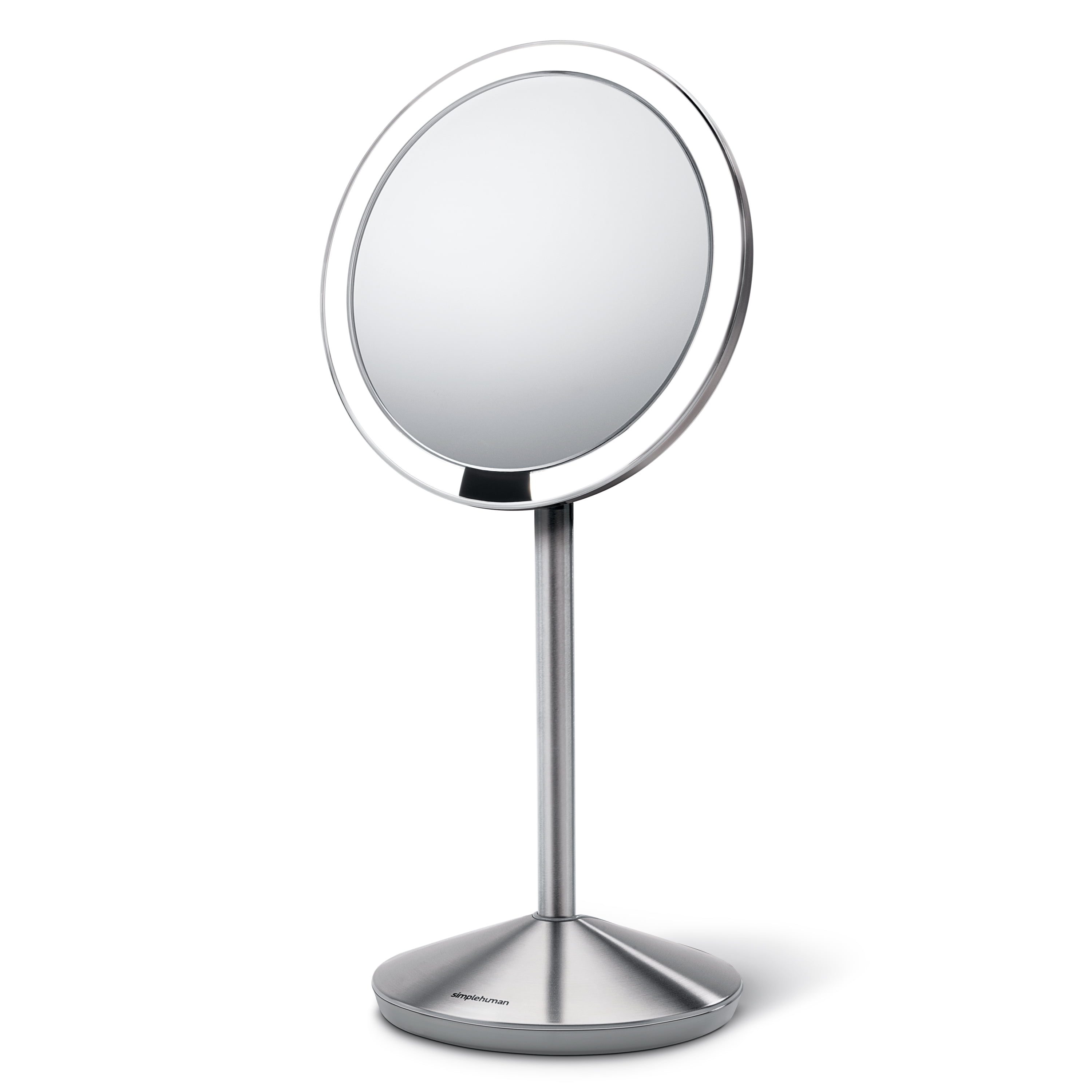 simplehuman Sensor Lighted Makeup Vanity Mirror SE 5X Magnification Brushed Stainless Steel 8 Round