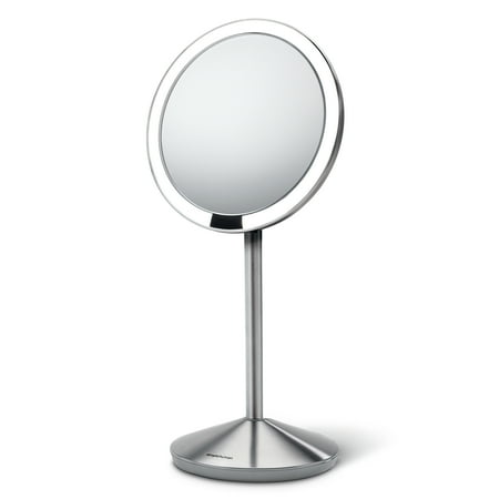 simplehuman 5&#34; LED Light Sensor Makeup Mirror 10x Magnification Stainless Steel - Brushed
