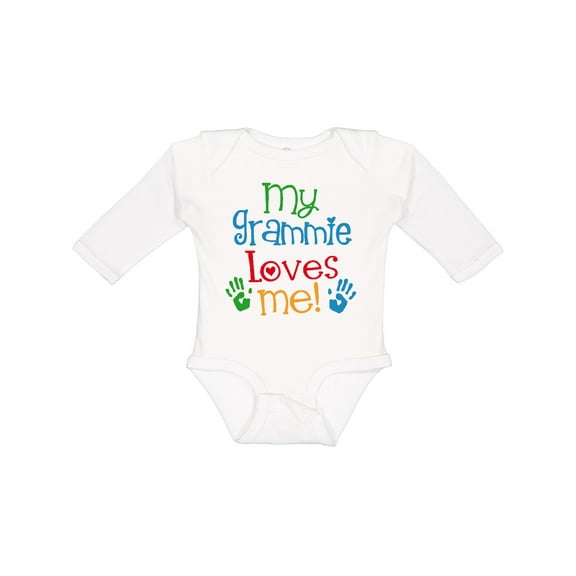 Inktastic My Grammie Loves Me Boys or Girls Long Sleeve Baby Bodysuit