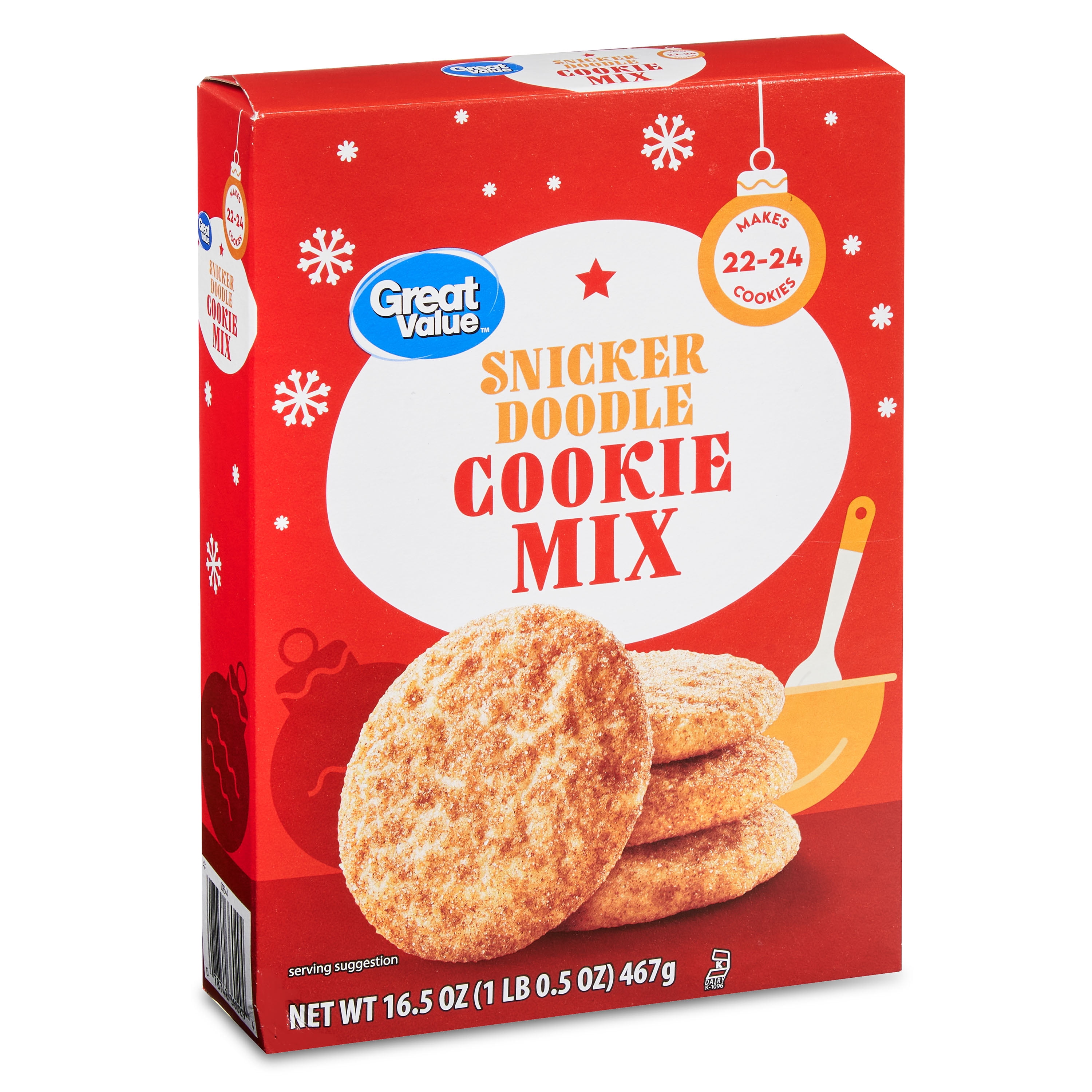Great Value Holiday Snickerdoodle Cookie Mix, 16.5 oz Box
