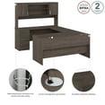 thumbnail image 4 of Bestar Ridgeley 65"W U-Shaped Computer Desk With Hutch, Medium Gray Maple, 4 of 7