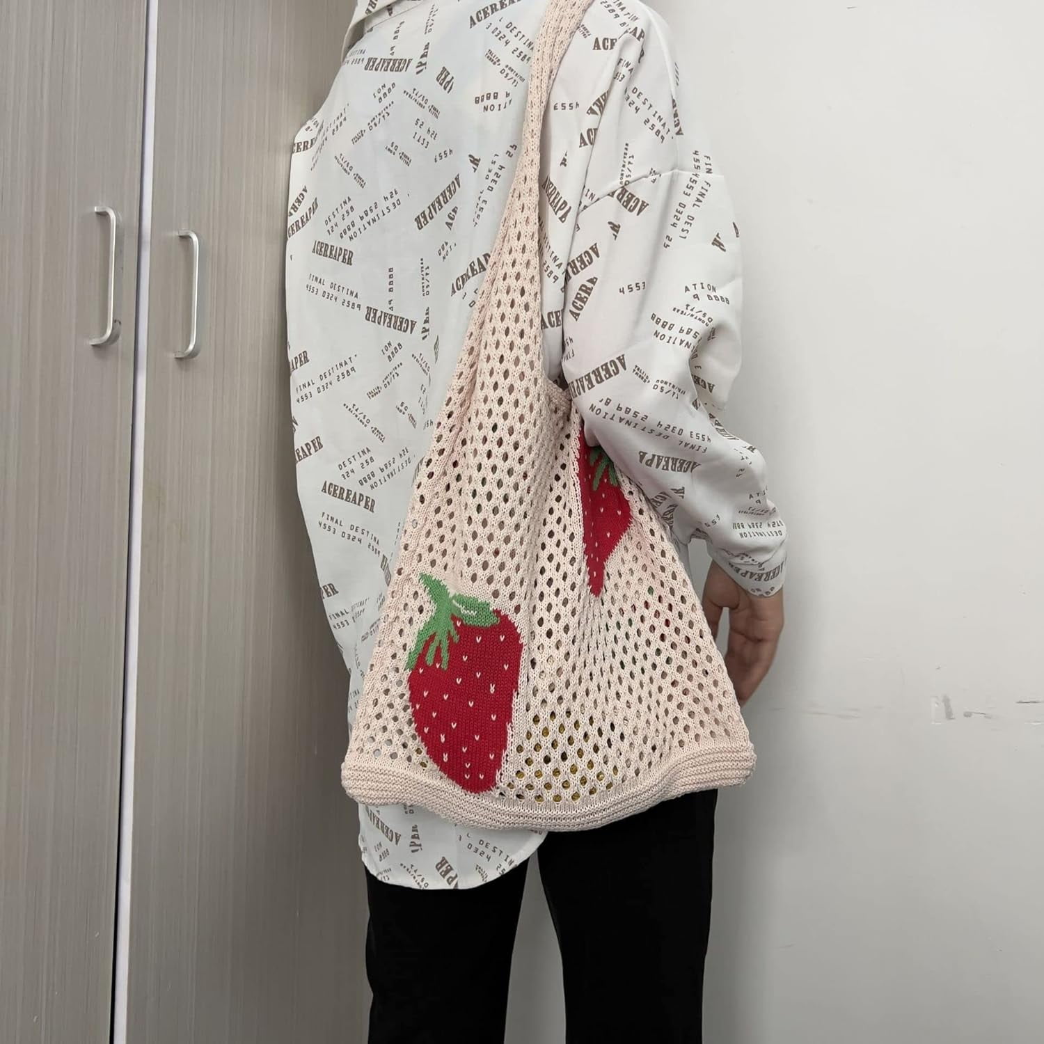 Kukuzhu Crochet Tote Bag Aesthetic Tote Bag Y2k Bag Fairy Aesthetic Tote Bags Fairy Accessories