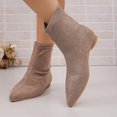 thumbnail image 2 of WAVSUF Women's Ankle Boots Soft Sole Anti Slip Pointed Toe Wide Width Suede Flat Boots 8.5, 2 of 9
