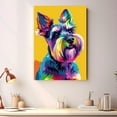 thumbnail image 4 of Miniature Schnauzer Dog Canvas Wall Art Poster Prints Colorful Pop Animal Art Wall Decor Dog Picture Artwork Pet Dog Painting Poster for Home Bedroom Living Room Decoration Framed, 4 of 6