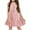 Pink, variant on Langwyqu Sleeveless Loose Girls Solid Halter Sundress Ruffle Dress For 5-14 Y