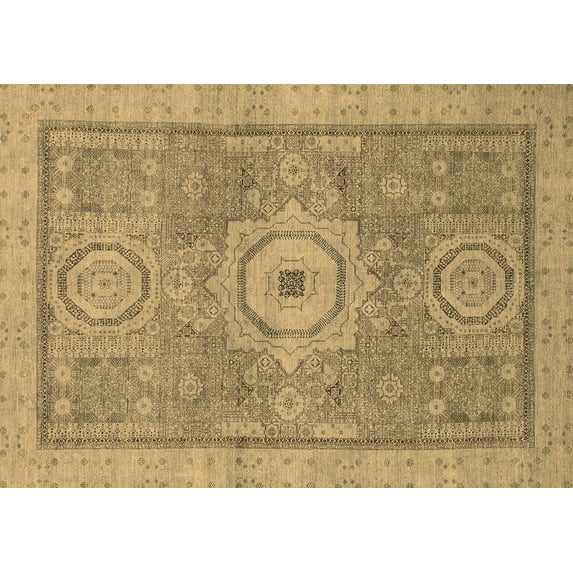 Ahgly Company Indoor Rectangle Abstract Brown Modern Area Rugs, 5' x 8'