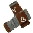 thumbnail image 2 of Women's Knitted Fingerless Gloves with Cute Cat Embroidery - Cat Embroidery Splicing Knitted Gloves, womens winter gloves warm,Thick Warm Winter Gloves,warm womens gloves (#002 Coffee), 2 of 4