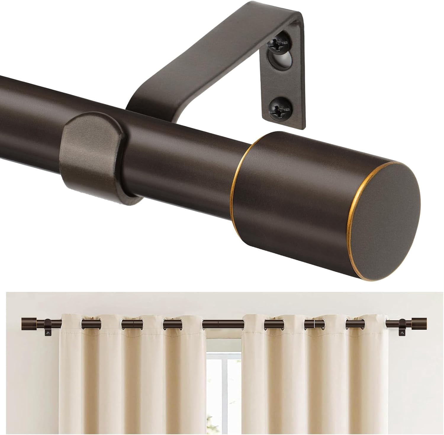 Window Shade Rods shiyou-Curtain Rod 16 to 30 Inch(1.3 to 2.5 ft), Adjustable Splicing ...