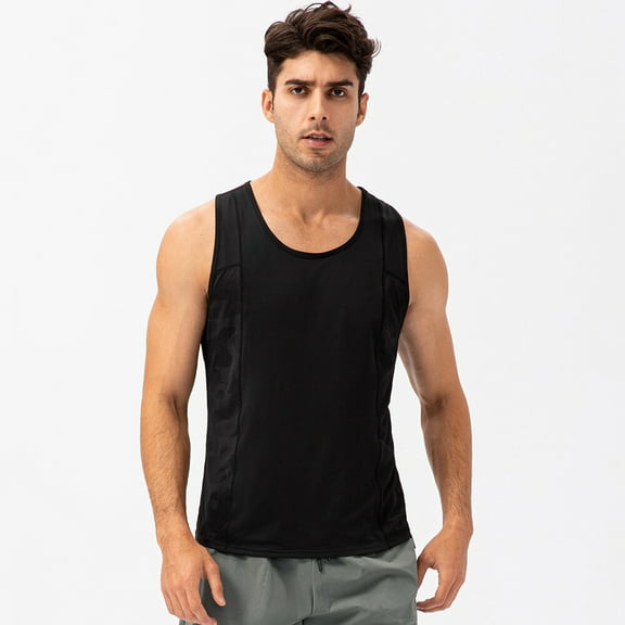Men Summer Quick Dry Sports Loose Vest T-Shirt Fitness Running Breathable Tops