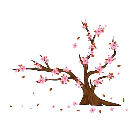 Cherry Blossom Tree Themed Stickers-Easy to apply - Just Peel and Stick -Floral Wall Decals- Decoration Wall Stickers -Self-adhesive Wall Stickers-Size 10" x 8".