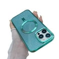 thumbnail image 2 of ELEHOLD MagSafe Compatible iPhone 14 Plus Case, iPhone 14 Plus Magnetic Glitter Case, Luxury Plating Clear Case for Women Girls Shockproof Back Cover, Green, 2 of 6
