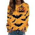 thumbnail image 1 of Blusa informal de cuello redondo y manga larga con estampado de Halloween para mujer, 1 of 5