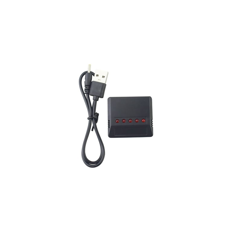 5 Baterías 3.7V 380mAh 25C Lipo + Cargador 5 En 1 Para Hubsan X4, Syma, HS170 Y Más