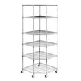 thumbnail image 4 of Zimtown 6 Tire Heavy Duty Wire Garage Storage Rack, Steel Corner Shelving with Wheels, Silver, 4 of 8