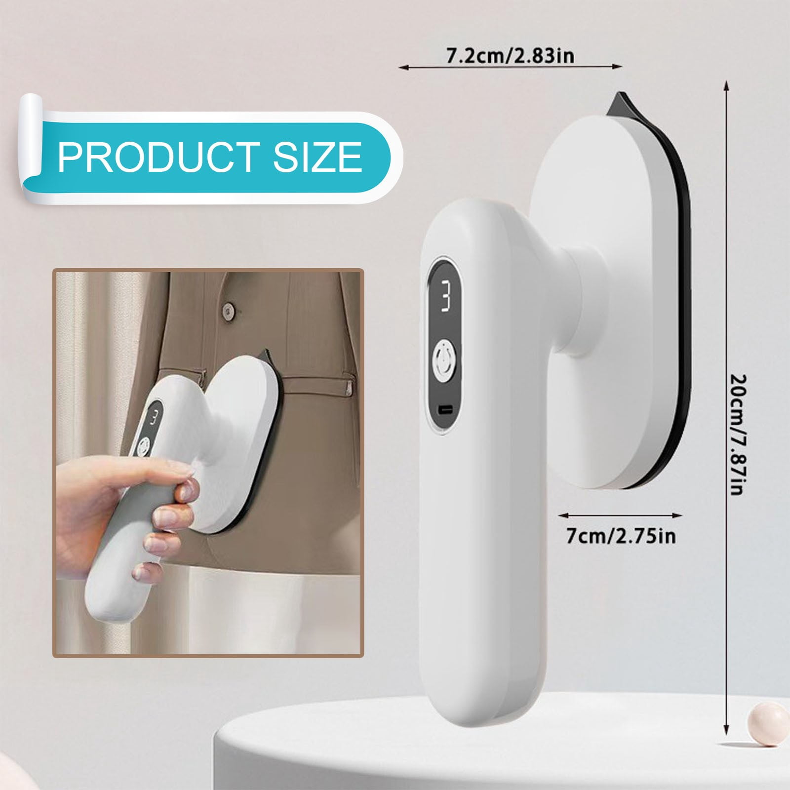 Mini Cordless Travel Iron for Clothes, Rechargeable Foldable Handheld Iron Steamer, 3 Temperature Settings Rapid Heating Small Ironing Machine for Home and Travel