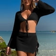 thumbnail image 5 of Mceream Women Solid Backless Bikini Bandage Two-Pieces Swimwear Swimsuit Beachwear Set Black S, 5 of 6