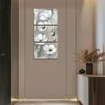 thumbnail image 3 of JANS.NO1 3 Pieces Poppy Wall Art Gray and White Floral Canvas Prints White Poppy Flower Picture Rustic Vintage Painting for Hallway Office Bathroom Decor (Black, (16.00" x 24.00" x 3PCS)), 3 of 7