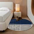 thumbnail image 2 of Small Round Rug 3Ft Washable Non-Slip, Navy Blue Striped Circle Area Rugs for Living Room Bedroom, Farmhouse Stripes Modern Abstract Art Indoor Floor Mats Carpet Runner for Home Decor, 2 of 8