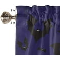thumbnail image 5 of Curtain Valances for Windows, Halloween A Group of Bat Blue Rod Pocket Valance Window Treatments Short Curtains for Kitchen Bathroom Living Room 54 x 18 Inches, 1 Panel, 5 of 6